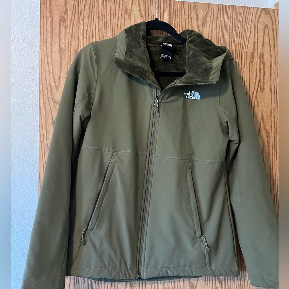 Green north face jacket